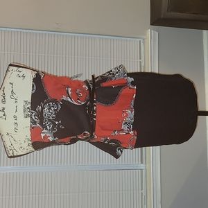 Charlotte Russe XL Peplum Red and Black Dress with belt